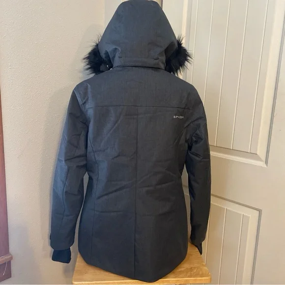 Spyder Women's Black Hooded Ski Jacket - Picture 2 of 7